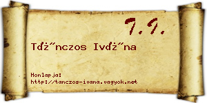 Tánczos Ivána névjegykártya